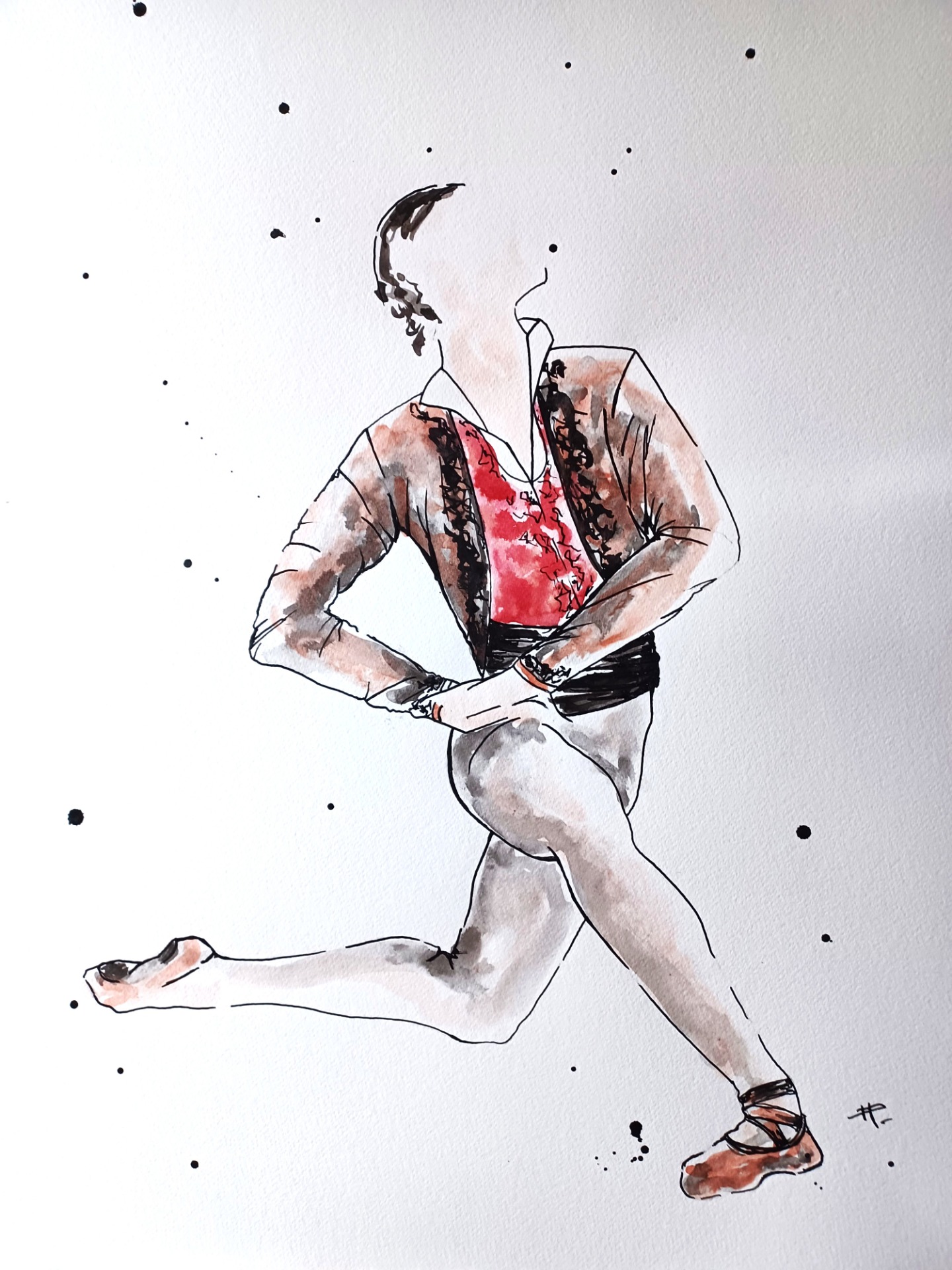 Encre sur papier aquarelle 65x50 cm