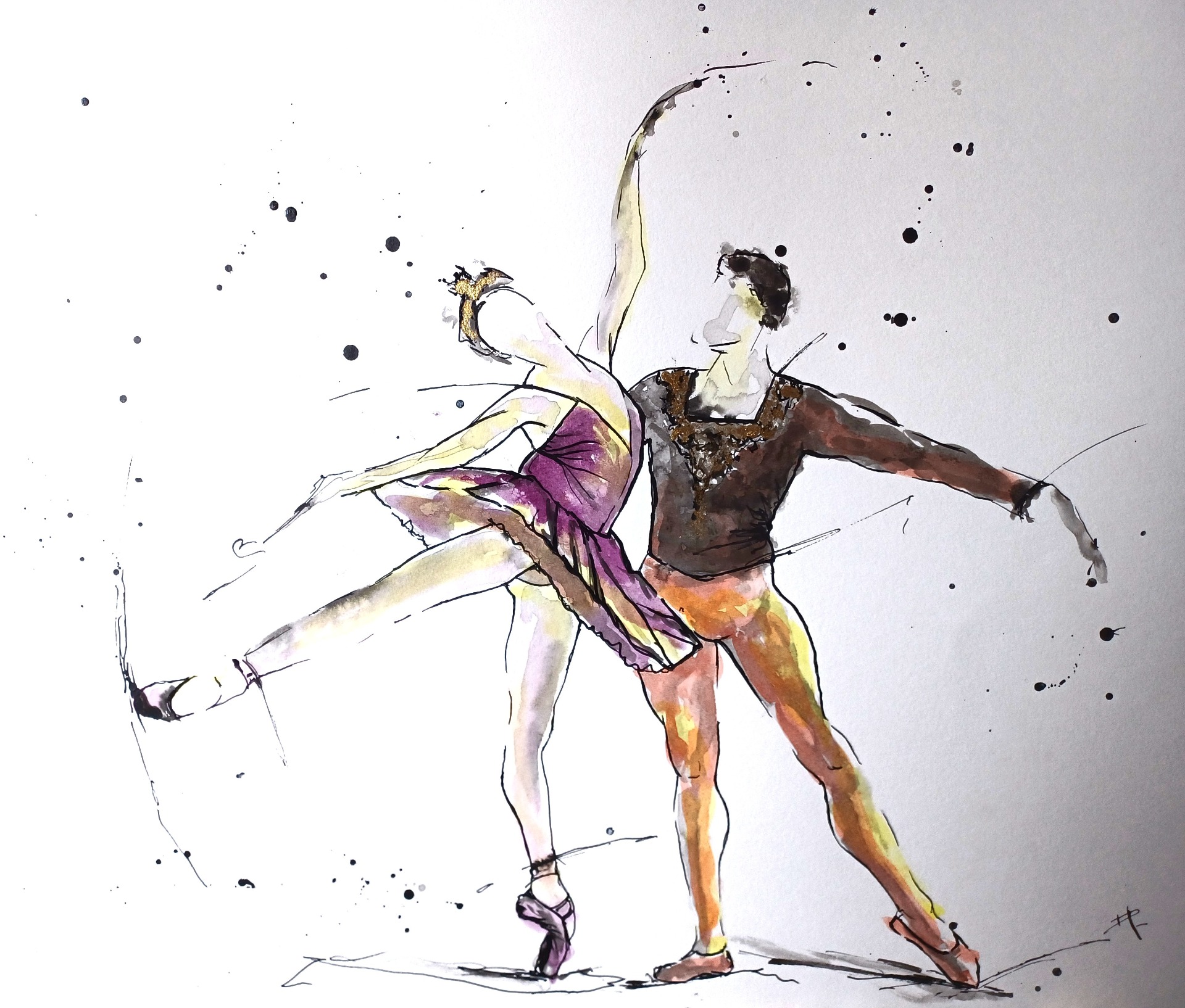 Encre sur papier aquarelle 50x65 cm