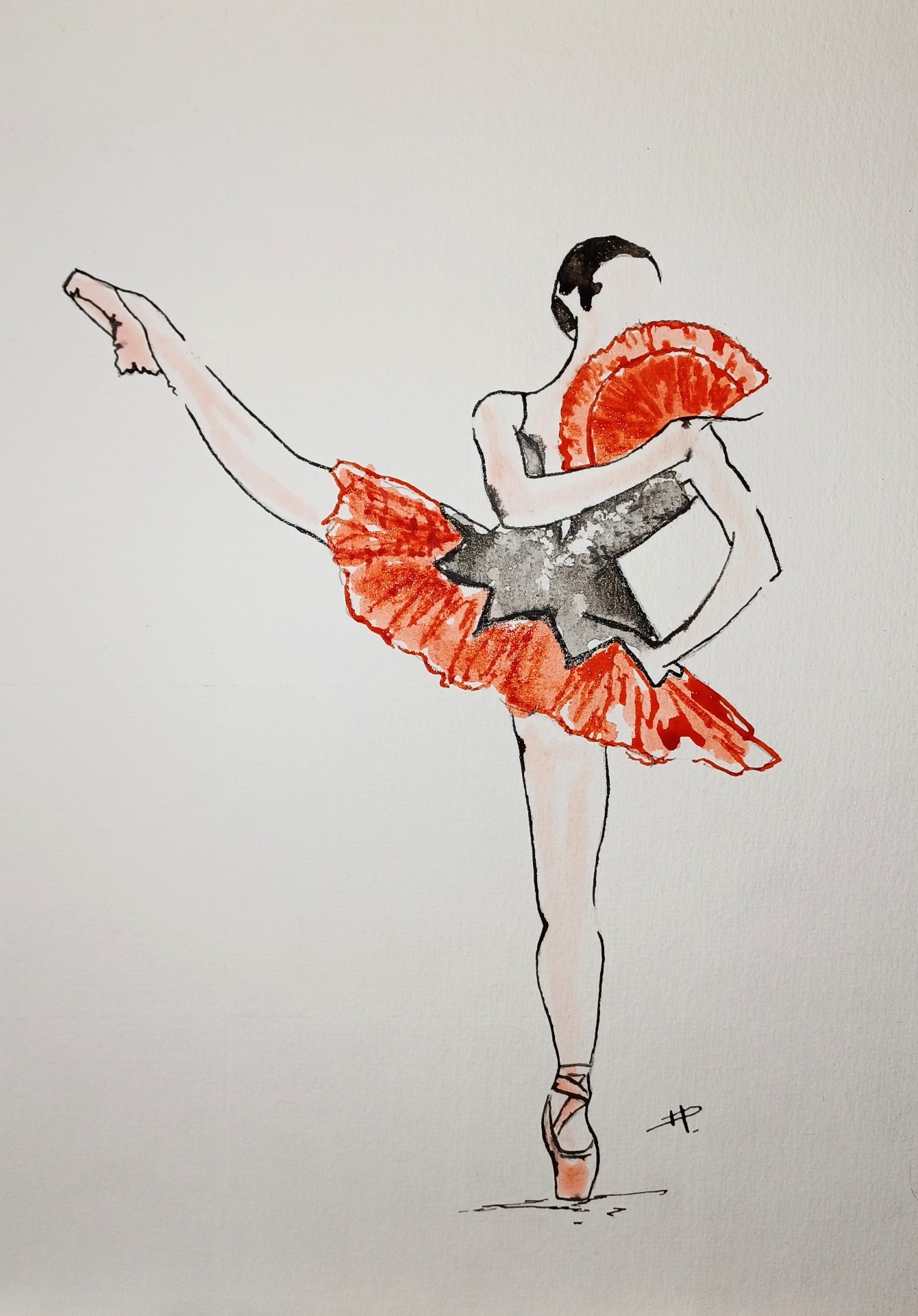 Encre sur papier aquarelle A4