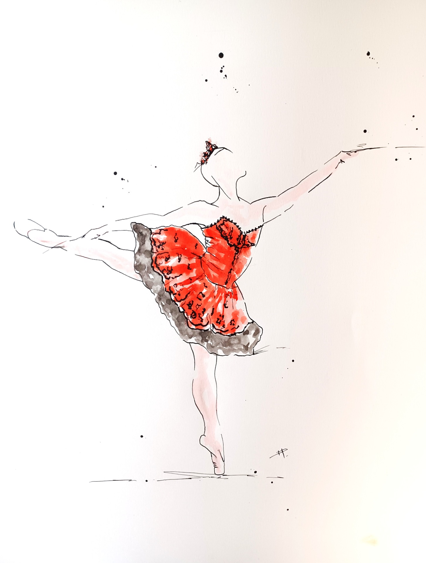 Encre sur papier aquarelle 65x50 cm