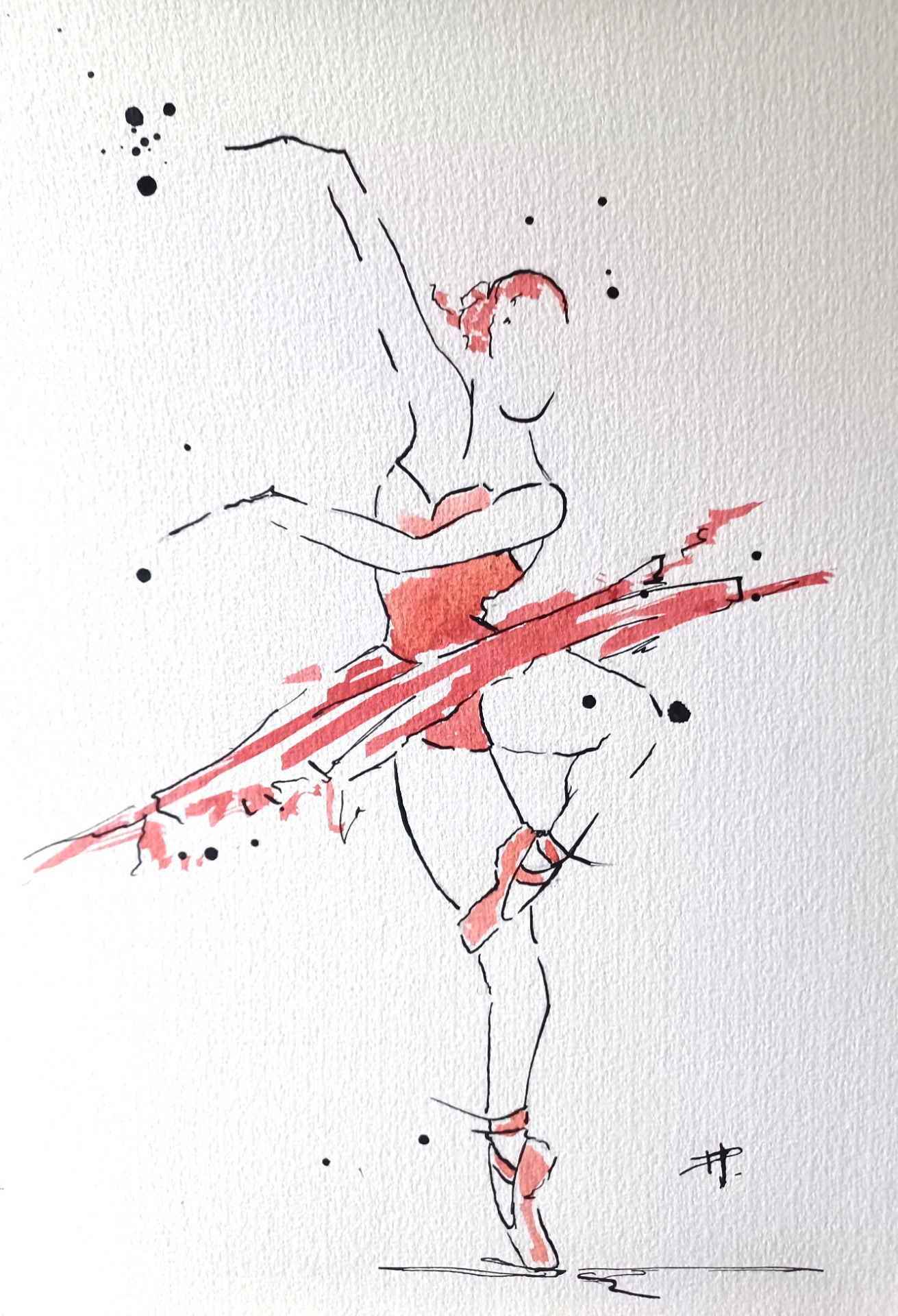 Encre sur papier aquarelle A4