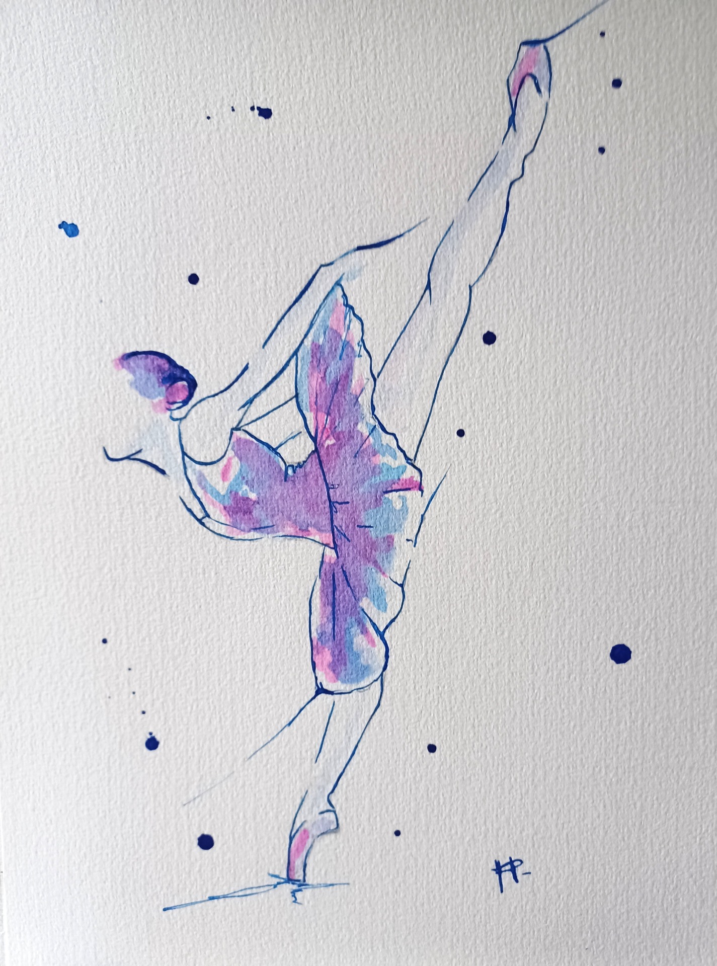 Encre sur papier aquarelle A4