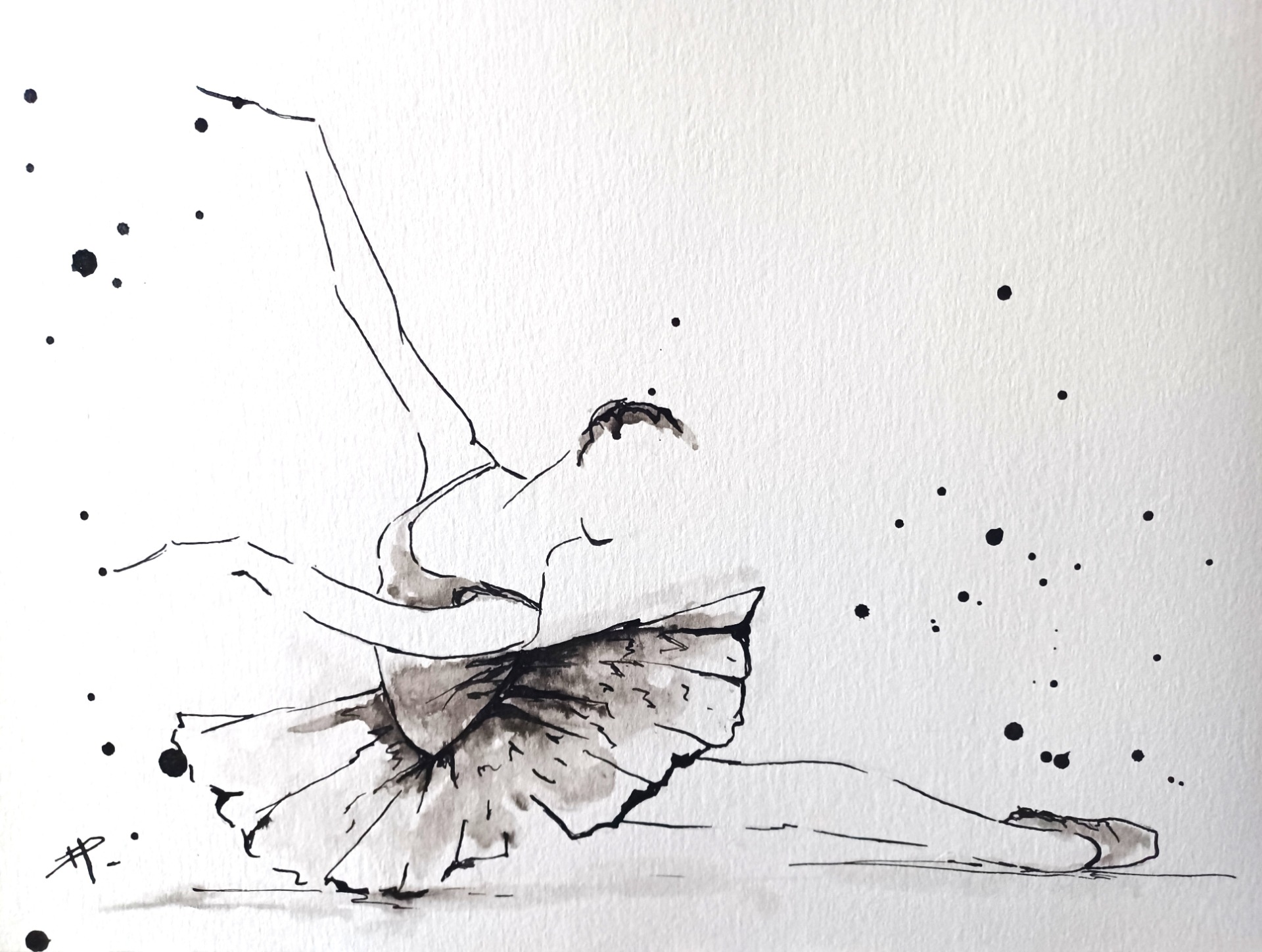 Encre de chine sur papier aquarelle A4