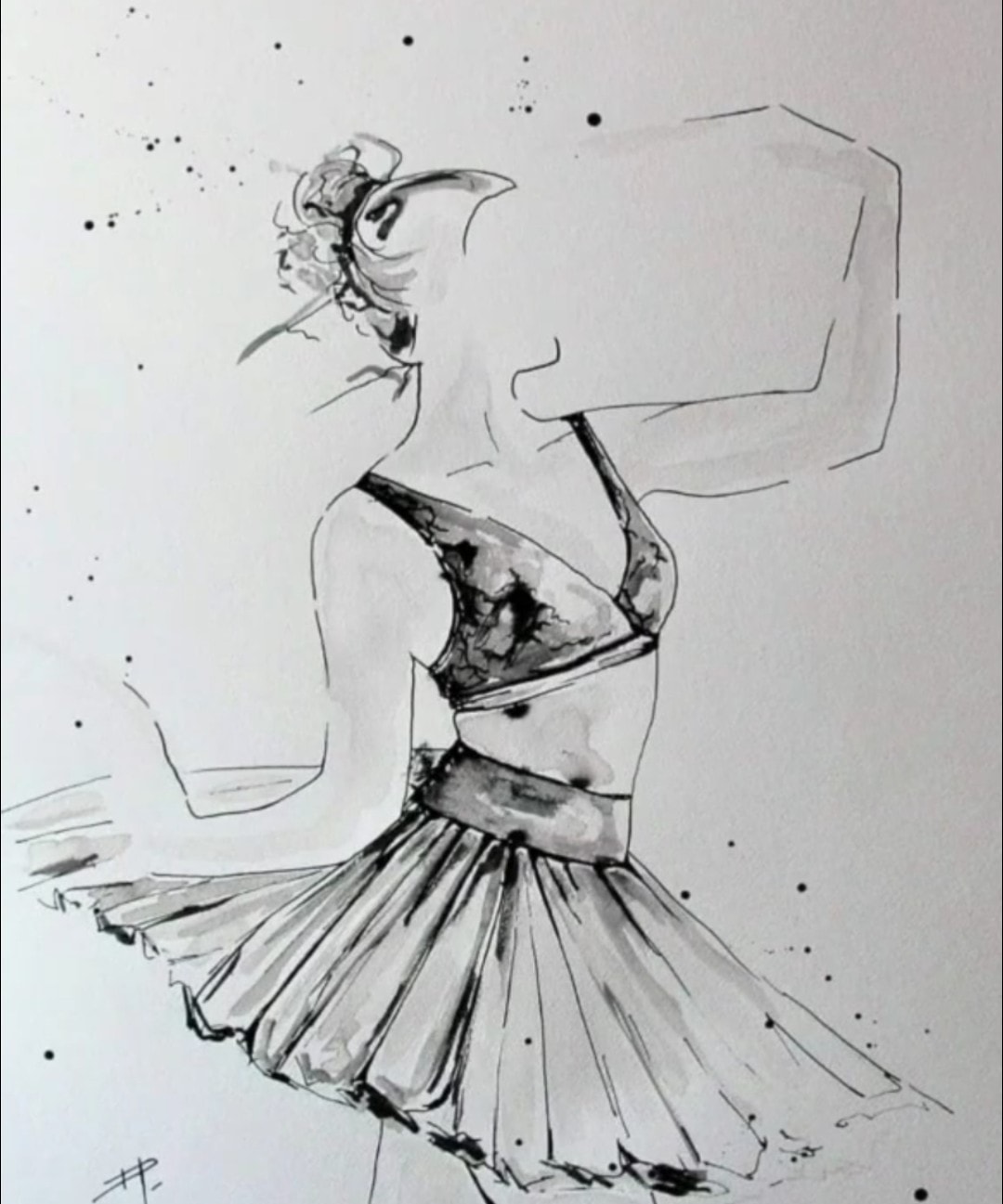 Encre de chine sur papier aquarelle 65x50 cm  VENDU