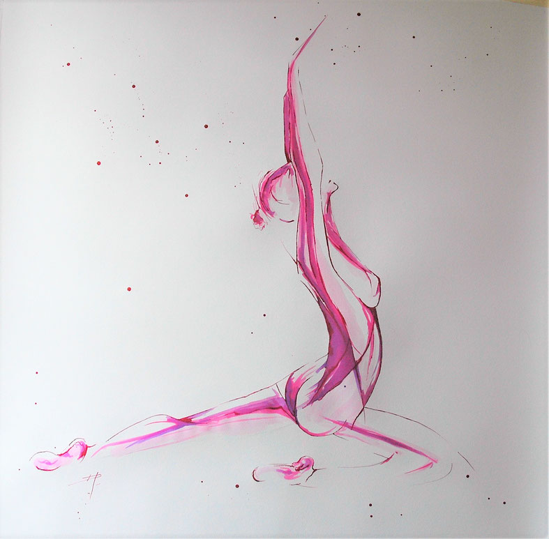 Encre sur papier aquarelle 80x80 cm