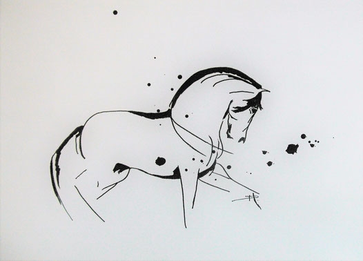 Encre de chine sur papier aquarelle A4  VENDU