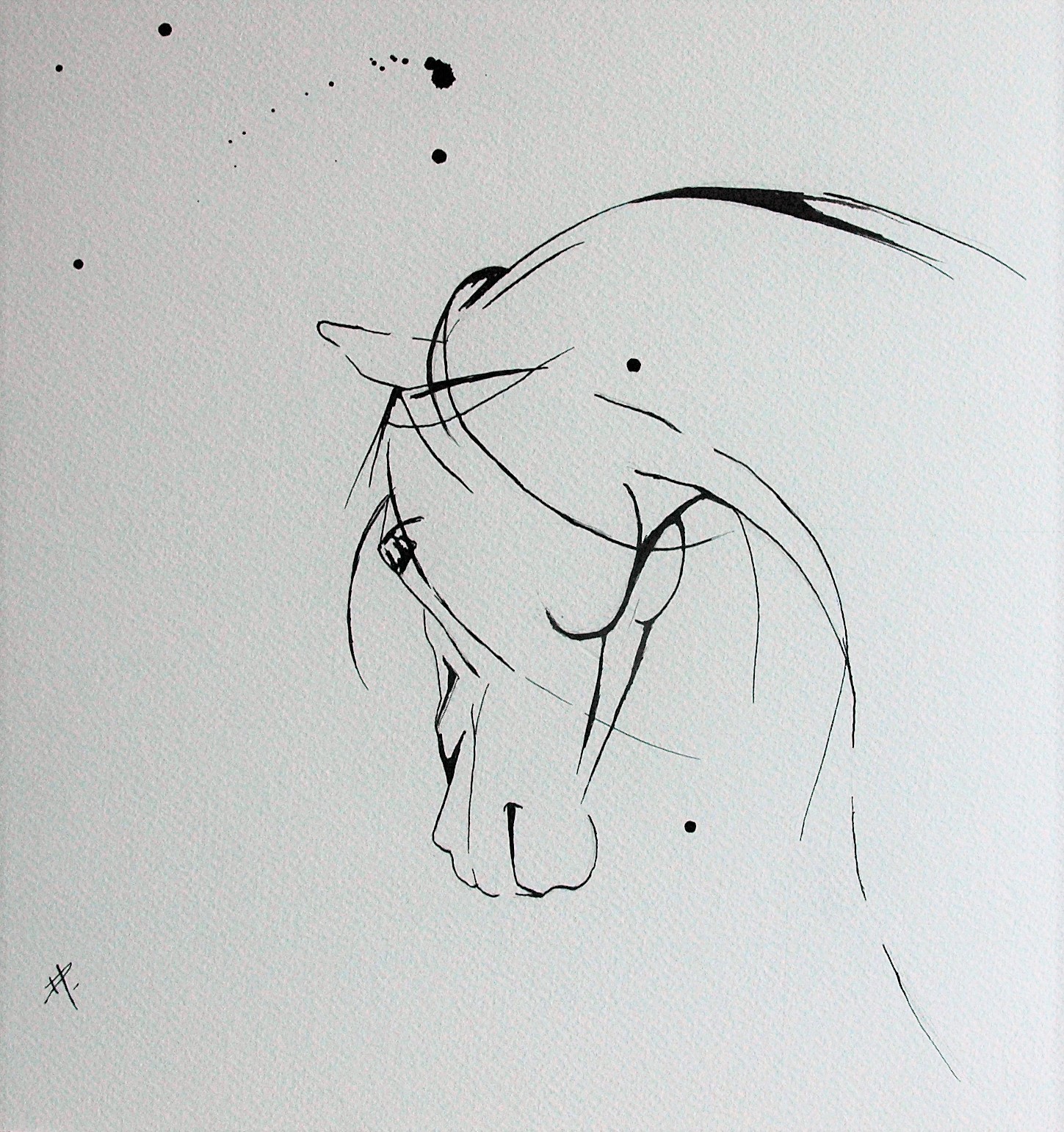 Encre de chine sur papier aquarelle A4  VENDU