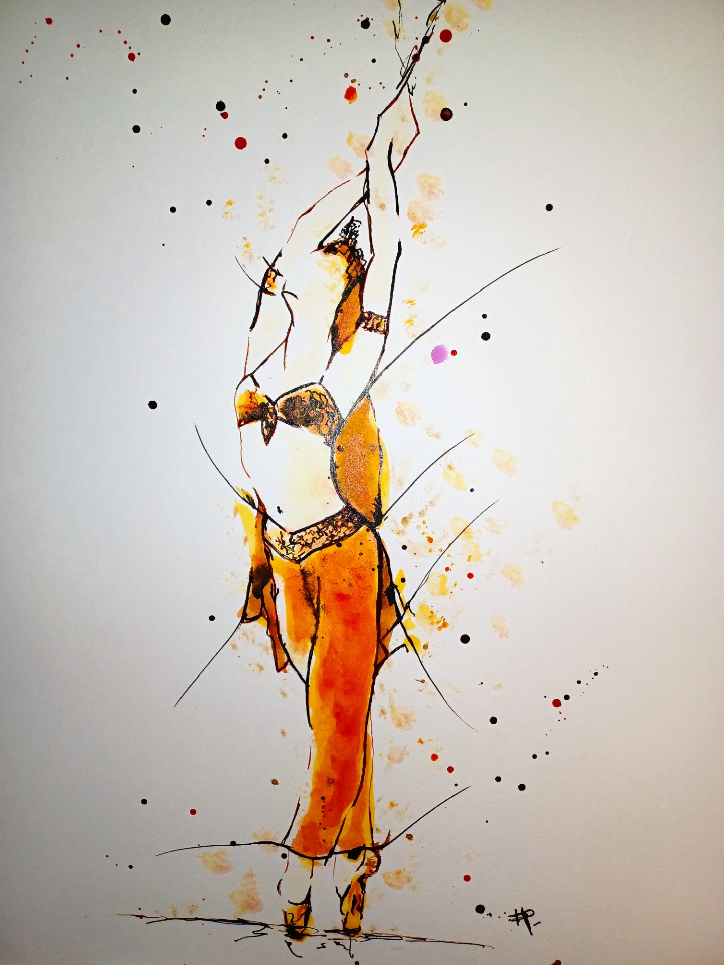 Encre sur papier aquarelle 65x50 cm